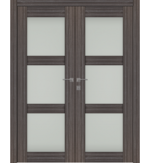 Palladio 3 Lite Vetro Gray Oak Double doors