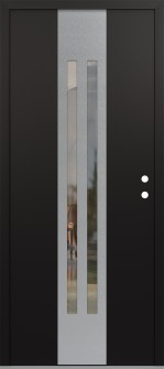 DIAMOND A8 36" X 80" BLACK/BLACK CLEAR GLASS PANEL STAINLESS STEEL LHI