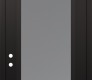 Modern Steel Front Door Diamond C1 36" x 96" black/white frosted Glass Panel black RHI with Transom frosted Glass