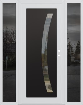 Diamond C4 68" x 80" white/white clear Glass Panel black LHI with 2 Sidelites mirrored Glass