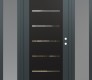 Modern Steel Front Door Diamond C11 68" x 80" anthracite/anthracite clear Glass Panel black LHI with 2 Sidelites frosted Glass