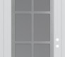 Modern Steel Front Door Diamond C16 36" x 96" white/white frosted Glass Panel stainless steel LHI with Transom frosted Glass