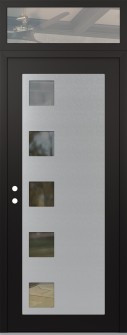 Diamond C5 36" x 96" black/black clear Glass Panel stainless steel RHI with Transom clear Glass