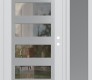 Modern Steel Front Door Diamond C9 48" x 80" white/white clear Glass Panel stainless steel LHI with Sidelite frosted Glass