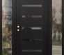 Modern Steel Front Door Diamond C7 64" x 80" black/black mirrored Glass Panel black RHI with 2 Sidelites clear Glass