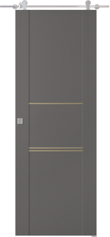 Avon 01 3H Gold Gray Matte Barn doors