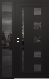 Diamond C3 50" x 80" black/black mirrored Glass Panel black RHI with Sidelite mirrored Glass
