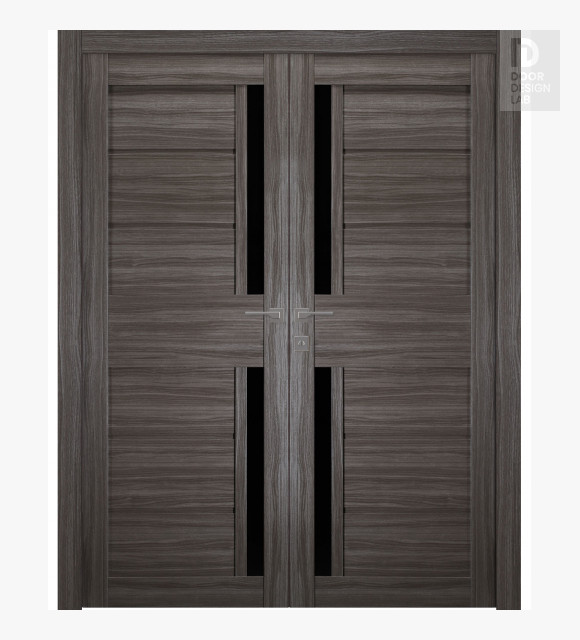 Esta Bl Vetro Gray Oak Double doors