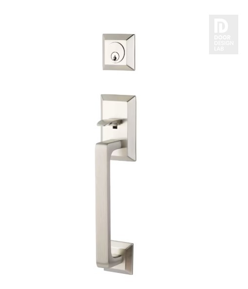 EMTEK TRANSITIONAL HERITAGE SCTIONAL SINGLE CYLINDER KEYD 4716 SATIN NICKEL US15 for Steel Front Doors