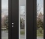 DIAMOND A1 60" X 96" BLACK/BLACK CLEAR GLASS PANEL STAINLESS STEEL LHI WITH 2 SIDELITES AND TRANSOM CLEAR GLASS