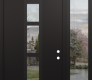 DIAMOND A10 52" X 96" BLACK/BLACK CLEAR GLASS PANEL BLACK RHI WITH SIDELITE AND TRANSOM CLEAR GLASS
