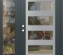 Modern Steel Front Door Diamond C9 50" x 80" anthracite/anthracite clear Glass Panel stainless steel RHI with Sidelite clear Glass