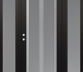 Modern Steel Front Door Diamond C14 64" x 80" black/white frosted Glass Panel stainless steel RHI with 2 Sidelites frosted Glass