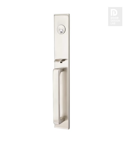 EMTEK LAUSANNE SINGLE CYLINDER KEYD 4819 SATIN NICKEL US15 for Steel Front Doors