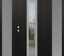DIAMOND A1 64" X 80" BLACK/BLACK CLEAR GLASS PANEL STAINLESS STEEL LHI WITH 2 SIDELITES FROSTED GLASS