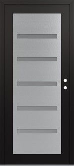 Diamond C7 36" x 80" black/white frosted Glass Panel stainless steel LHI