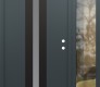 Modern Steel Front Door DIAMOND A2 48" X 80" ANTHRACITE/ANTHRACITE FROSTED GLASS PANEL BLACK LHI WITH SIDELITE CLEAR GLASS