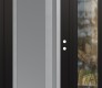 Modern Steel Front Door Diamond C15 50" x 80" black/white frosted Glass Panel stainless steel LHI with Sidelite clear Glass