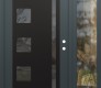Modern Steel Front Door Diamond C3 50" x 80" anthracite/anthracite mirrored Glass Panel black LHI with Sidelite clear Glass