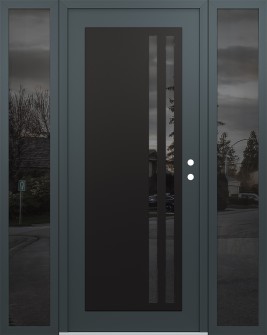 Diamond C6 68" x 80" anthracite/anthracite mirrored Glass Panel black LHI with 2 Sidelites mirrored Glass