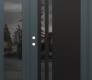 Modern Steel Front Door Diamond C6 50" x 80" anthracite/anthracite mirrored Glass Panel black RHI with Sidelite mirrored Glass