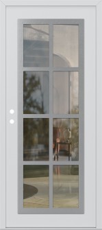 Diamond C16 36" x 80" white/white clear Glass Panel stainless steel RHI