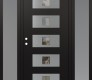 Diamond D8 60" x 80" black/black clear Glass Panel stainless steel RHI with 2 Sidelites frosted Glass