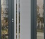Modern Steel Front Door Diamond C6 60" x 80" anthracite/anthracite clear Glass Panel stainless steel RHI with 2 Sidelites clear Glass