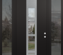 DIAMOND A10 60" X 96" BLACK/BLACK CLEAR GLASS PANEL STAINLESS STEEL RHI WITH 2 SIDELITES AND TRANSOM MIRRORED GLASS