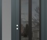 Modern Steel Front Door Diamond C14 48" x 96" anthracite/anthracite mirrored Glass Panel black RHI with Sidelite and Transom frosted Glass