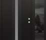 Modern Steel Front Door DIAMOND A2 50" X 80" BLACK/WHITE FROSTED GLASS PANEL BLACK LHI WITH SIDELITE MIRRORED GLASS