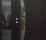 Modern Steel Front Door Diamond C13 50" x 80" black/black clear Glass Panel black RHI with Sidelite mirrored Glass