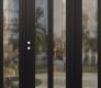Modern Steel Front Door Diamond C14 60" x 80" black/black clear Glass Panel black RHI with 2 Sidelites clear Glass