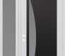 Modern Steel Front Door Diamond C13 48" x 96" white/white frosted Glass Panel black RHI with Sidelite and Transom frosted Glass