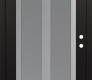 Modern Steel Front Door Diamond C14 36" x 80" black/white frosted Glass Panel stainless steel LHI
