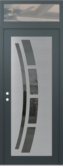 Diamond C12 36" x 96" anthracite/anthracite mirrored Glass Panel stainless steel RHI with Transom clear Glass