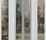 Modern Steel Front Door Diamond C14 60" x 80" white/white clear Glass Panel stainless steel RHI with 2 Sidelites clear Glass