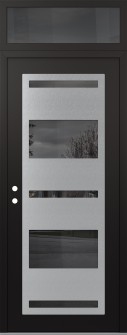 Diamond C10 36" x 96" black/black mirrored Glass Panel stainless steel RHI with Transom mirrored Glass
