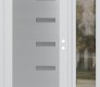 Modern Steel Front Door Diamond C8 52" x 80" white/white frosted Glass Panel stainless steel LHI with Sidelite clear Glass