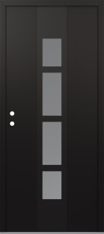 DIAMOND A10 36" X 80" BLACK/WHITE FROSTED GLASS PANEL BLACK RHI