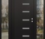 Modern Steel Front Door Diamond C8 64" x 80" black/white frosted Glass Panel black LHI with 2 Sidelites clear Glass