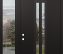 DIAMOND A8 52" X 96" BLACK/BLACK CLEAR GLASS PANEL BLACK LHI WITH SIDELITE AND TRANSOM CLEAR GLASS