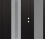 Modern Steel Front Door DIAMOND A5 52" X 80" BLACK/WHITE FROSTED GLASS PANEL STAINLESS STEEL LHI WITH SIDELITE FROSTED GLASS
