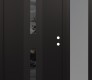 Modern Steel Front Door DIAMOND A6 52" X 80" BLACK/BLACK MIRRORED GLASS PANEL BLACK LHI WITH SIDELITE FROSTED GLASS