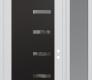 Modern Steel Front Door Diamond C8 52" x 96" white/white clear Glass Panel black LHI with Sidelite and Transom frosted Glass