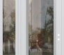 Modern Steel Front Door Diamond C1 52" x 96" white/white clear Glass Panel stainless steel RHI with Sidelite and Transom clear Glass