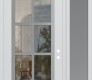 Modern Steel Front Door Diamond C16 48" x 96" white/white clear Glass Panel stainless steel LHI with Sidelite and Transom frosted Glass