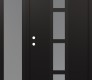 Modern Steel Front Door DIAMOND A10 52" X 80" BLACK/WHITE FROSTED GLASS PANEL BLACK RHI WITH SIDELITE FROSTED GLASS