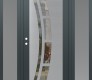 Modern Steel Front Door Diamond C12 60" x 80" anthracite/anthracite clear Glass Panel stainless steel RHI with 2 Sidelites frosted Glass