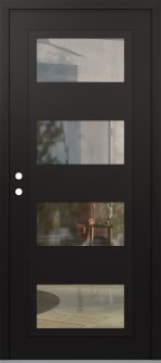 Diamond C2 36" x 80" black/black clear Glass Panel black RHI